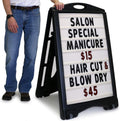 SmartSign 24"x36" Changeable Message Sign Board Sidewalk Sign, Standard Portable BigBoss & Letter Kit for Outdoor, Business, Large Black Standing Frame with Wheels, USA-Made