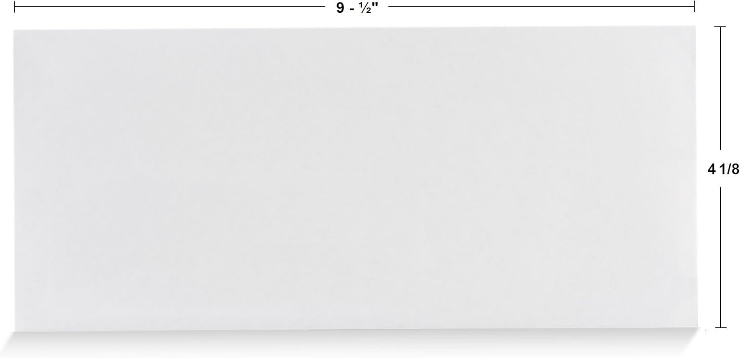 Aimoh #10 Security Tinted Self-Seal Envelopes - No Window - EnveGuard, Size 4-1/8 X 9-1/2 Inches - White - 24 LB - 1 Case - 12 Packs - 1,200 Envelopes (34100-CS)