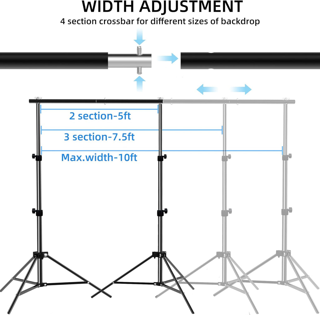 Photo Backdrop Stand for Photography 7ft x 10ft Background Stands for Photoshoot Support Kit with Carry Bag for Photo Studio Parties Events Decoration