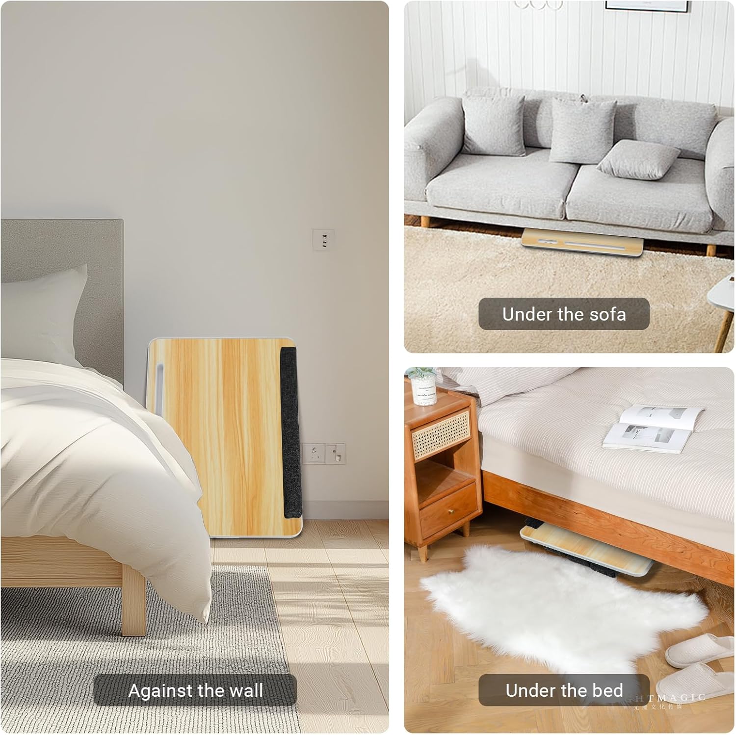 Lap Desk for Laptop with Cushion,Folding Laptop Desk for Bed with USB,Bed Desk,Portable Computer Lap Desk,23.62"*15.74",Wood