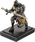 Medieval Armored Warrior Knight Pen Holder Desk Organizers and Accessories Resin Pencil Holder Paperweight as Gift with a Cool Letter Opener for Desk (Iron)