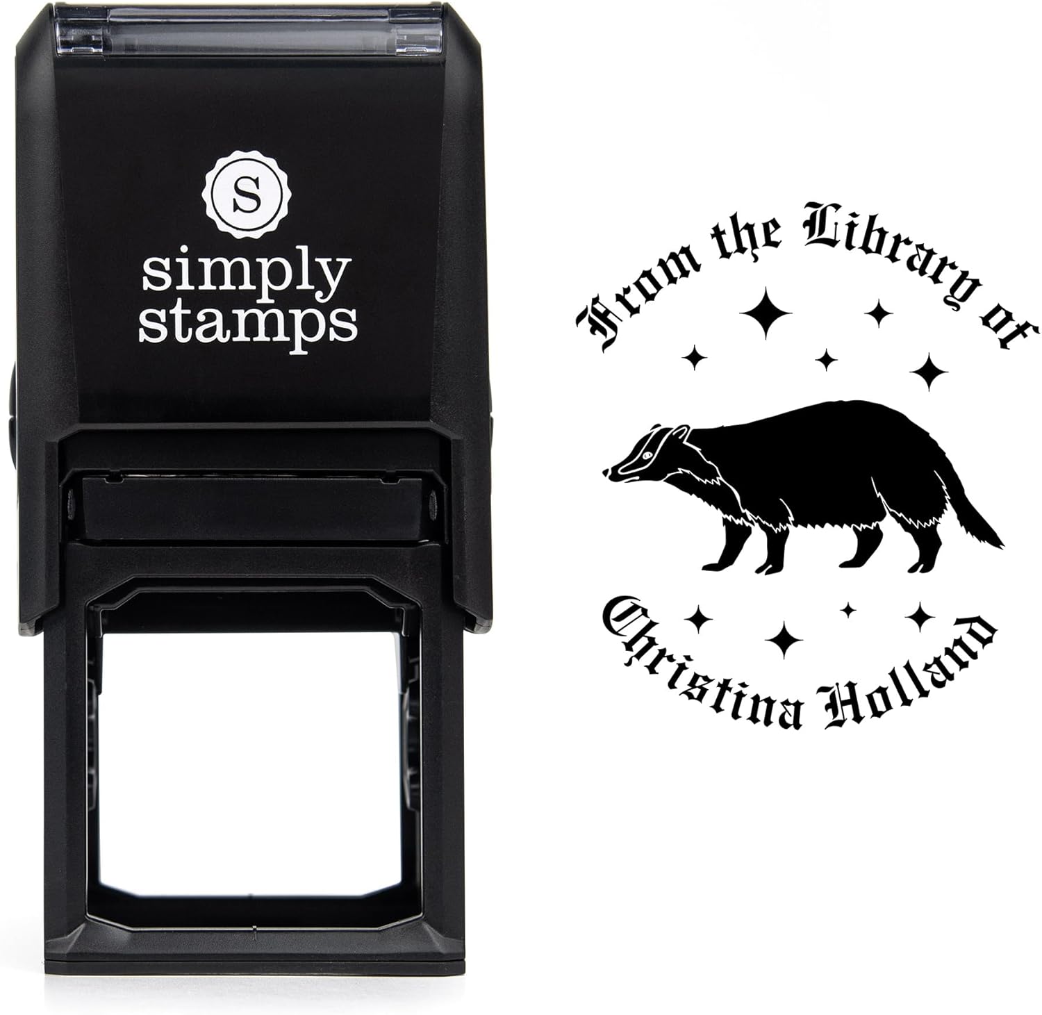 from The Library of Embossers & Stamps for Fantasy Book Readers | Custom Embosser | Custom Stamp | Ex Libris | Elevate Your Fantasy Collection of Stories and Novels (Design 8, Self-Inking Stamp)