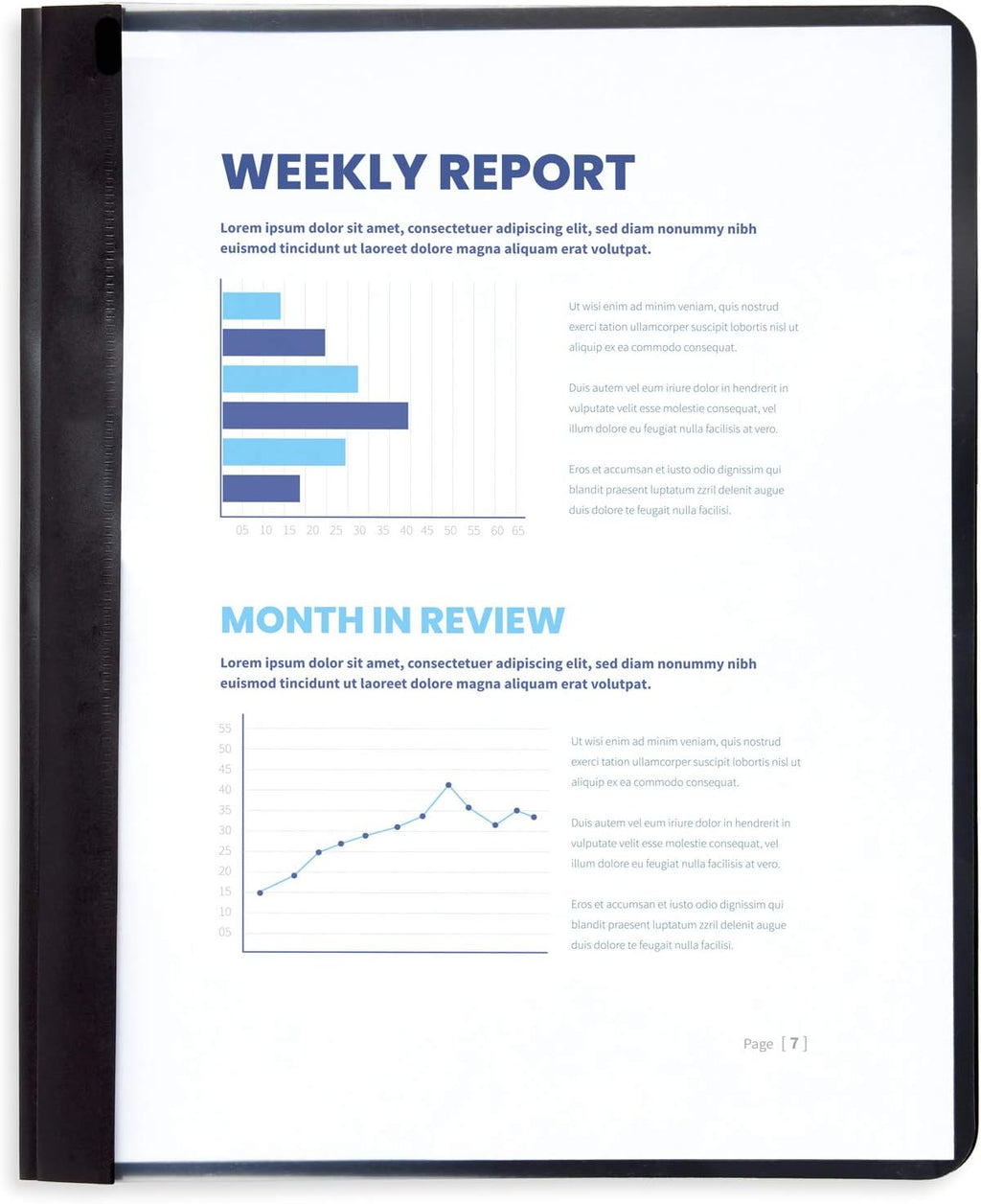 Blue Summit Supplies 25 Black Plastic Report Covers with Prongs, Black 3 Prong Clear Front Report Cover for Presentation, Document, and School Use, 0.42mm PP Plastic, Bulk 25 Pack