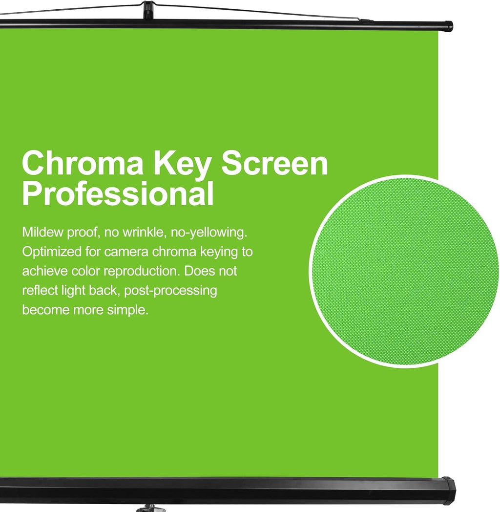 EMART 107" Green Screen Stand, Professional Chromakey Background with Auto-Locking Frame, Collapsible Portable Backdrop with Adjustable Tripod, Fast Fold Designed for Game, Stream, Video