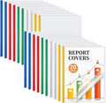 JOERSH 20Pcs Clear Report Covers with Sliding Bar, 40 Sheet Capacity Plastic Binder Paper Protector, Report Folders with Clear Cover for Resume File Documents, 5 Colors