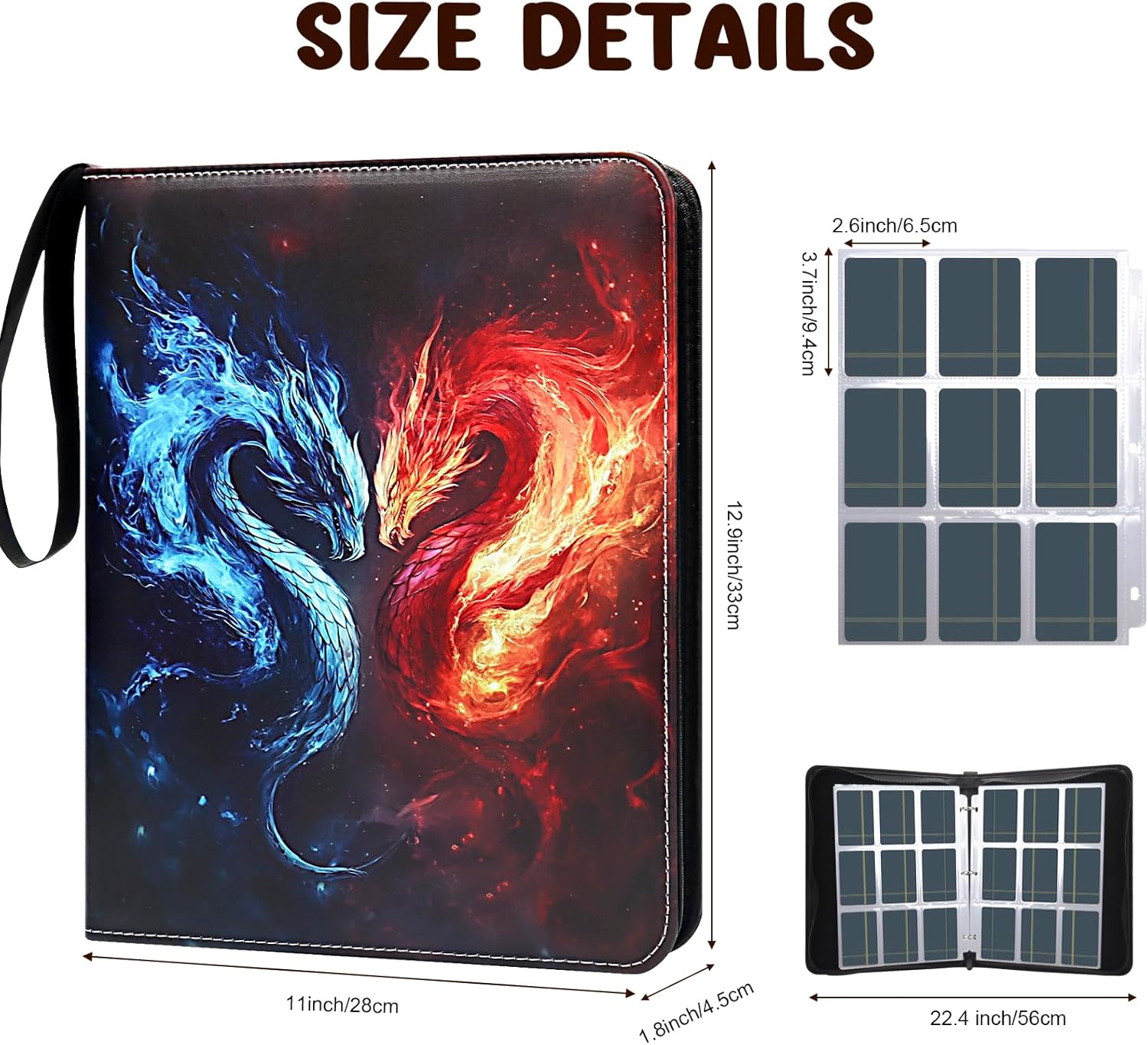 Card Binder 900 Pockets, Trading Card Binder 9 Pocket Card Collector Album Card Collection Binder with 50 Removable Card Sleeves for Boys and Girls Organized