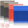 0.7 mm Erasable Gel Ink Pen Refills Compatible with Frixion Friction, Smooth Writing Multicolor Retractable Fine Point Pen Refill for School Office Home Art (Blue &Black &Red, 40)