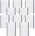 10 White Spiral Notebooks with Elastic Band Pack - 80 lined pages, Recycled - Blue