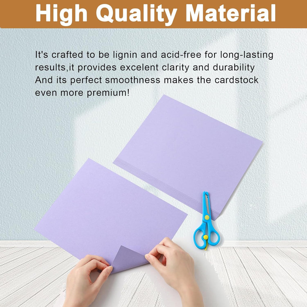 100 Sheets Purple Cardstock 8.5 x 11 Certificates Paper, 200gsm/75lb Heavyweight Paper Card Stock for Cards Making, Greeting Card, Business Cards, School Crafting, Menus