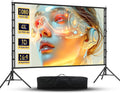 180 inch Outdoor Projector Screen with Stand,DUYIKJ Portable Heavy Duty Bracket 15 FT Large Projector Screen 16:9 4K HD Rear Front Projection Movie Screen with Carry Bag for Home Theater