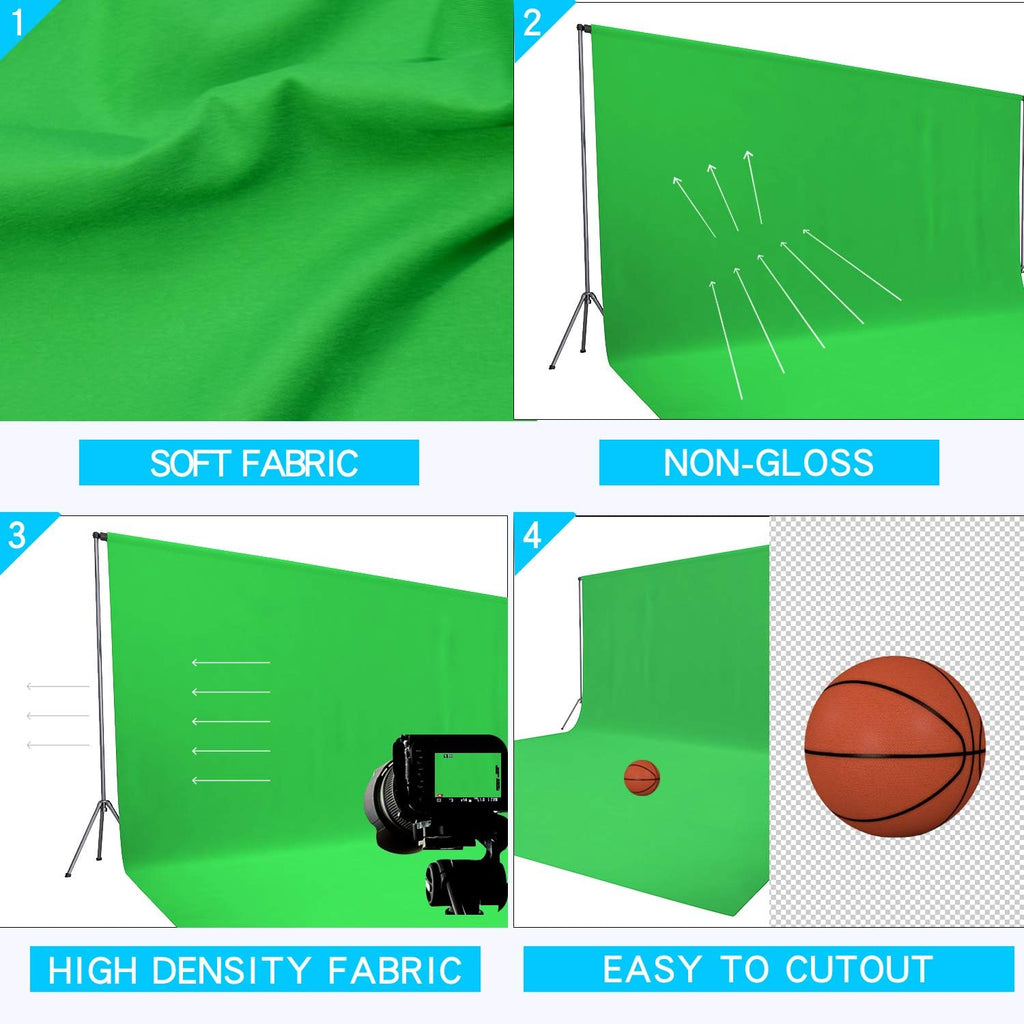 ISSUNTEX 10X12 ft Background Muslin Backdrop, Photo Studio, Collapsible High Density Screen for Video Photography and Television-Green