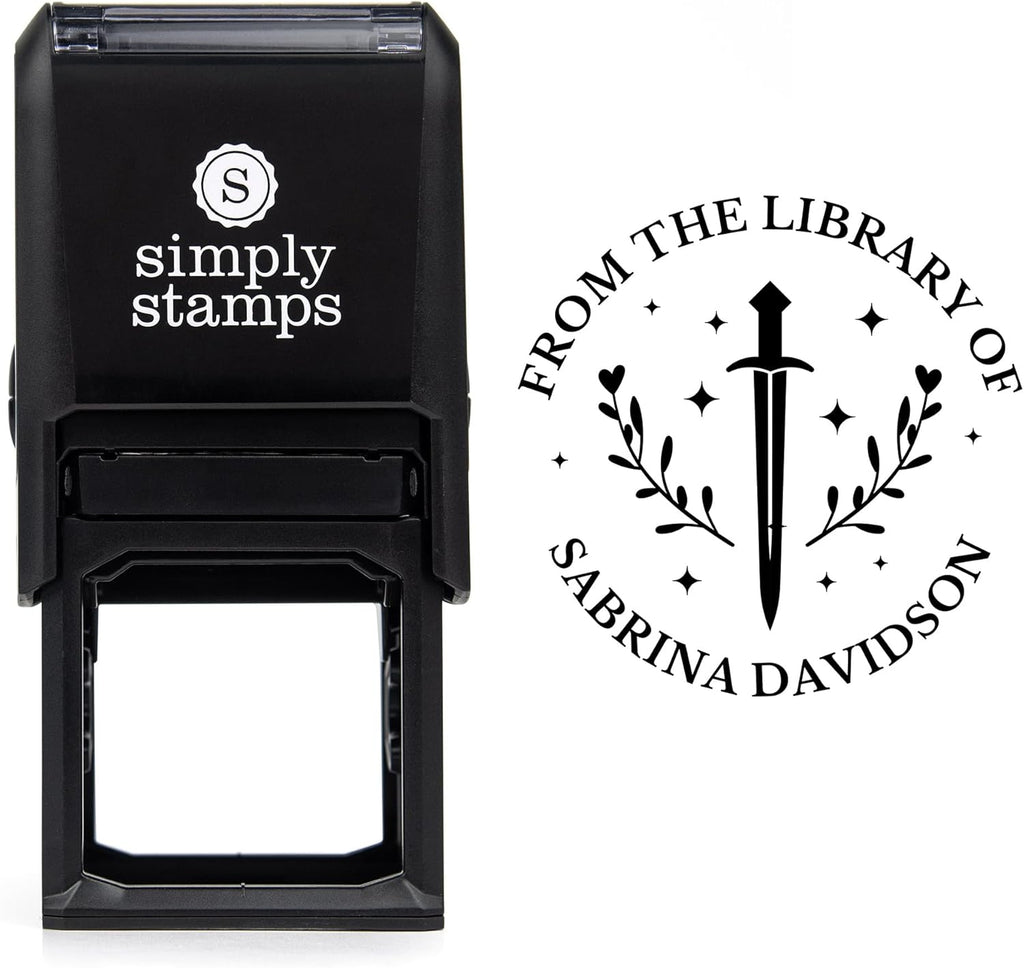 from The Library of Embossers & Stamps for Fantasy Book Readers | Custom Embosser | Custom Stamp | Ex Libris | Elevate Your Fantasy Collection of Stories and Novels (Design 19, Self-Inking Stamp)