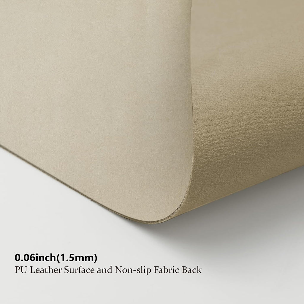 Compact Leather Desk Mat - Small Non-Slip PU Desk Pad for Office and Home - Ideal for Large Mouse Pad and Small Desk Mats on Top of Desks (Champagne Gold,23.6"x 11.8")