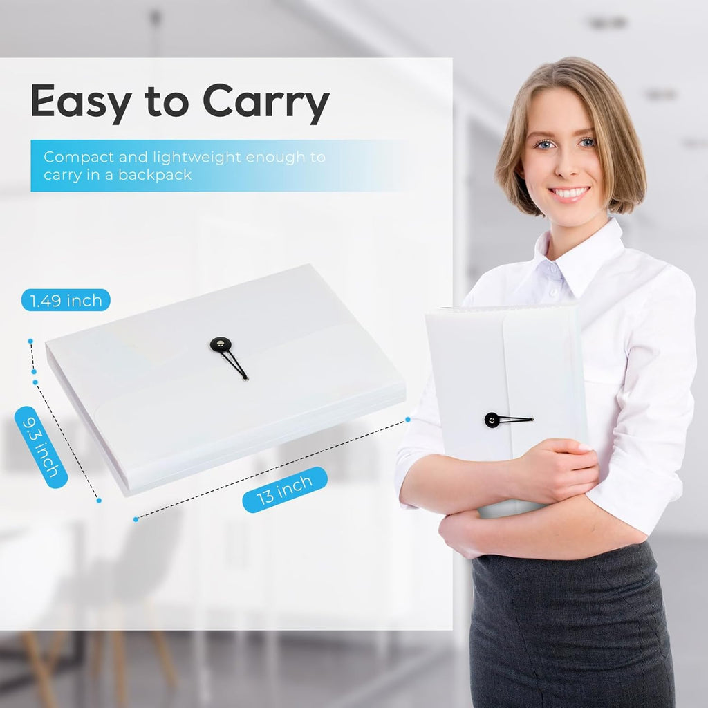 Accordion File Organizer, Expanding File Folder for Sorting Documents and Papers, 13 Pockets Receipt Organizer for Home, Travel and Office Use (White)