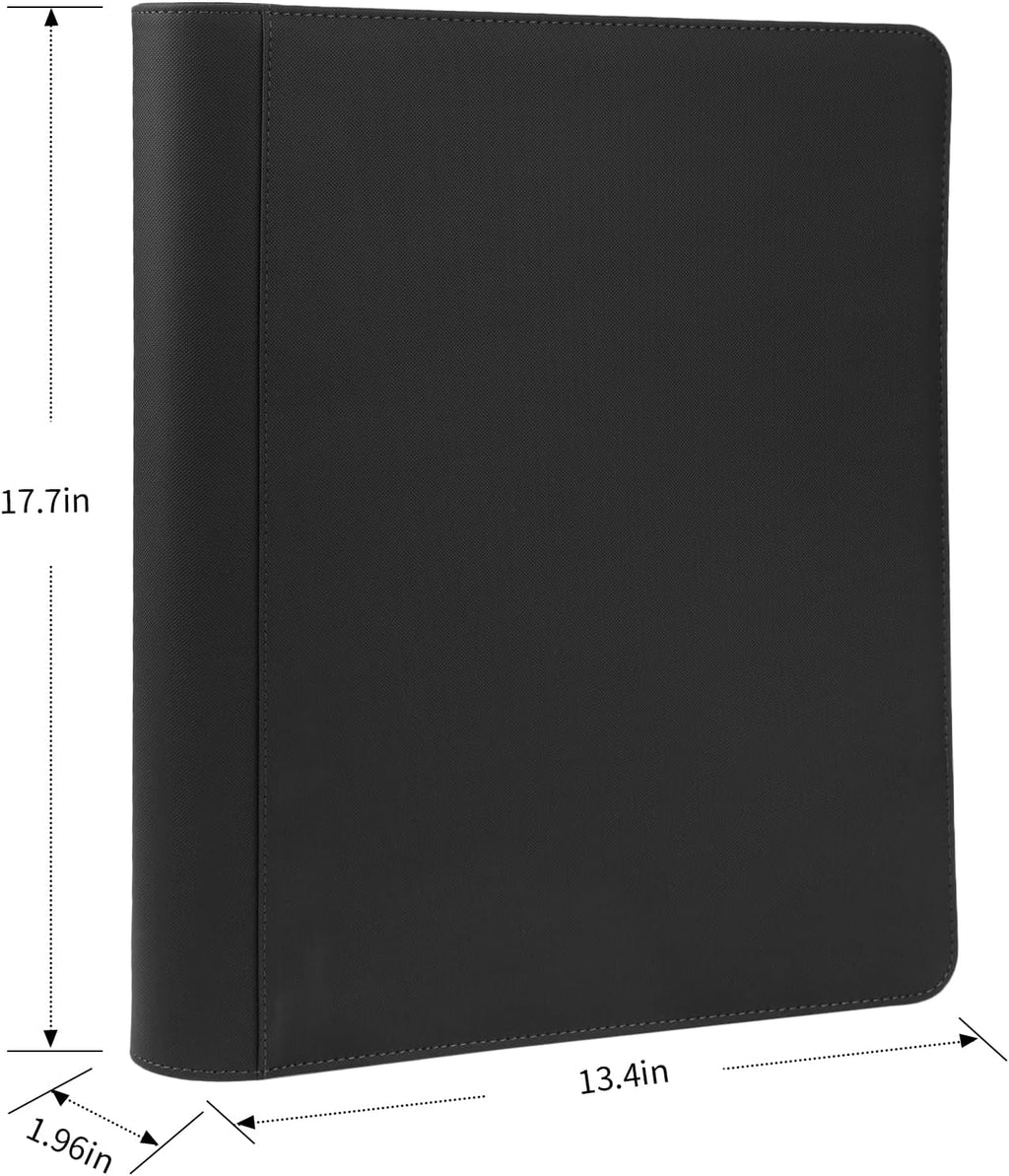 PU Card Binder - 16 Pocket, Premium Holder Folders for 1000+ Cards, Double Sided Pocket Album for MTG, TCG (Black)