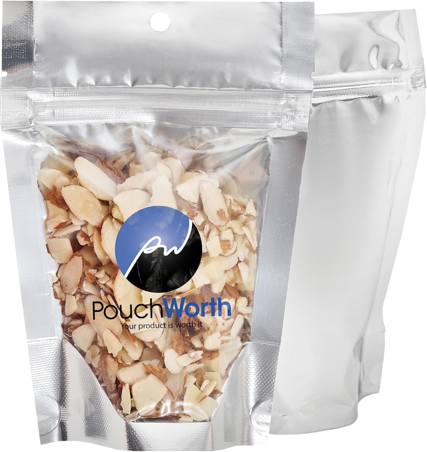 100 Pieces 4" x 6" Resealable Stand Up Pouch Bags Mylar Food Packaging with Clear Window and Tear Notches