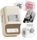 NIIMBOT B21 Label Maker, 2 Inch Portable Thermal Label Printer, Label Maker Machine with Tape, Compatible with Android, iOS & PC,Labeling for Home Storage Office and Small Business,Off-White