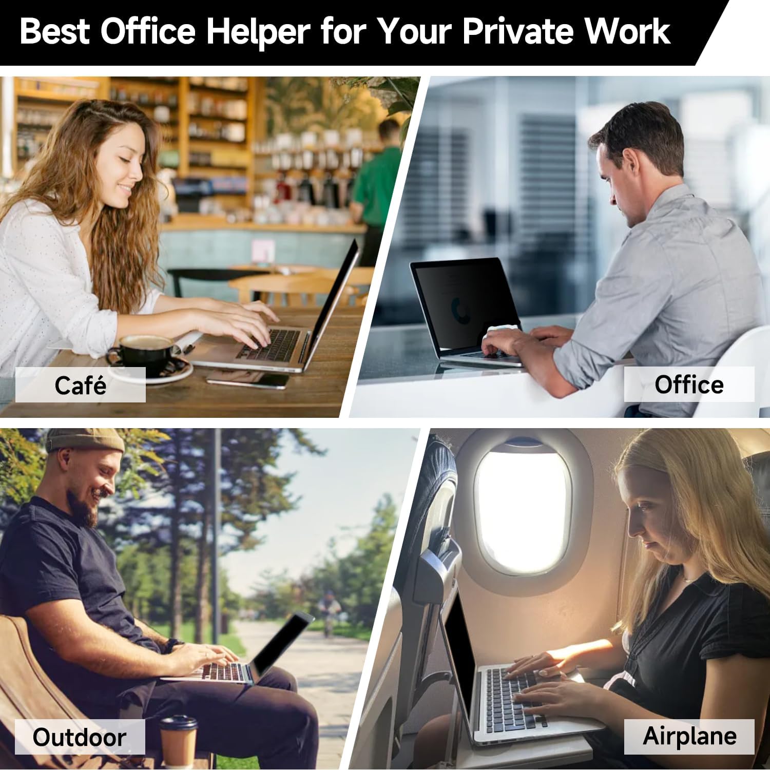 2 Pack Laptop Privacy Screen 15.6 Inch (1920x1080) Display, Anti Blue Light Glare Anti Scratch Computer Privacy Shield for 15.6" Hp Lenovo Dell Acer Asus Samsung Portable Monitor