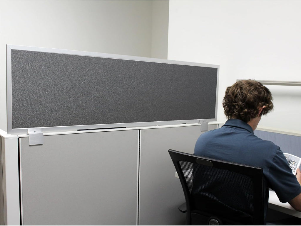 OBEX Acoustical Cubicle Privacy Screen Extender Desk Panel & Office Divider, Add Separation & Block Noise, 18" x 42", Graphite