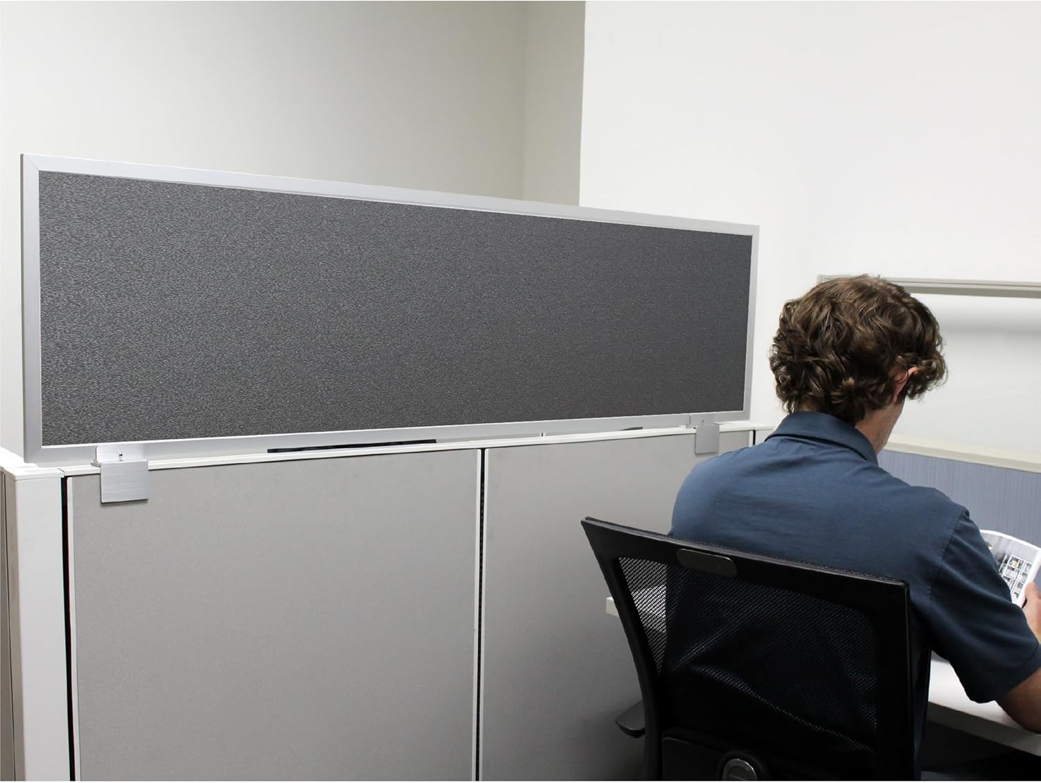 OBEX Acoustical Cubicle Privacy Screen Extender Desk Panel & Office Divider, Add Separation & Block Noise, 18" x 24", Graphite