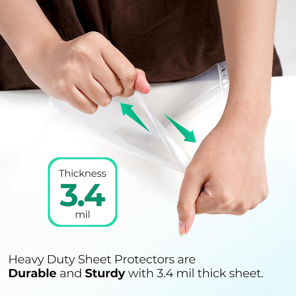 500 Pack, 8.5 x11 Clear Sheet Protectors, Page Protectors Heavy Duty for 3 Ring Binder, Top Loading Plastic Sleeves