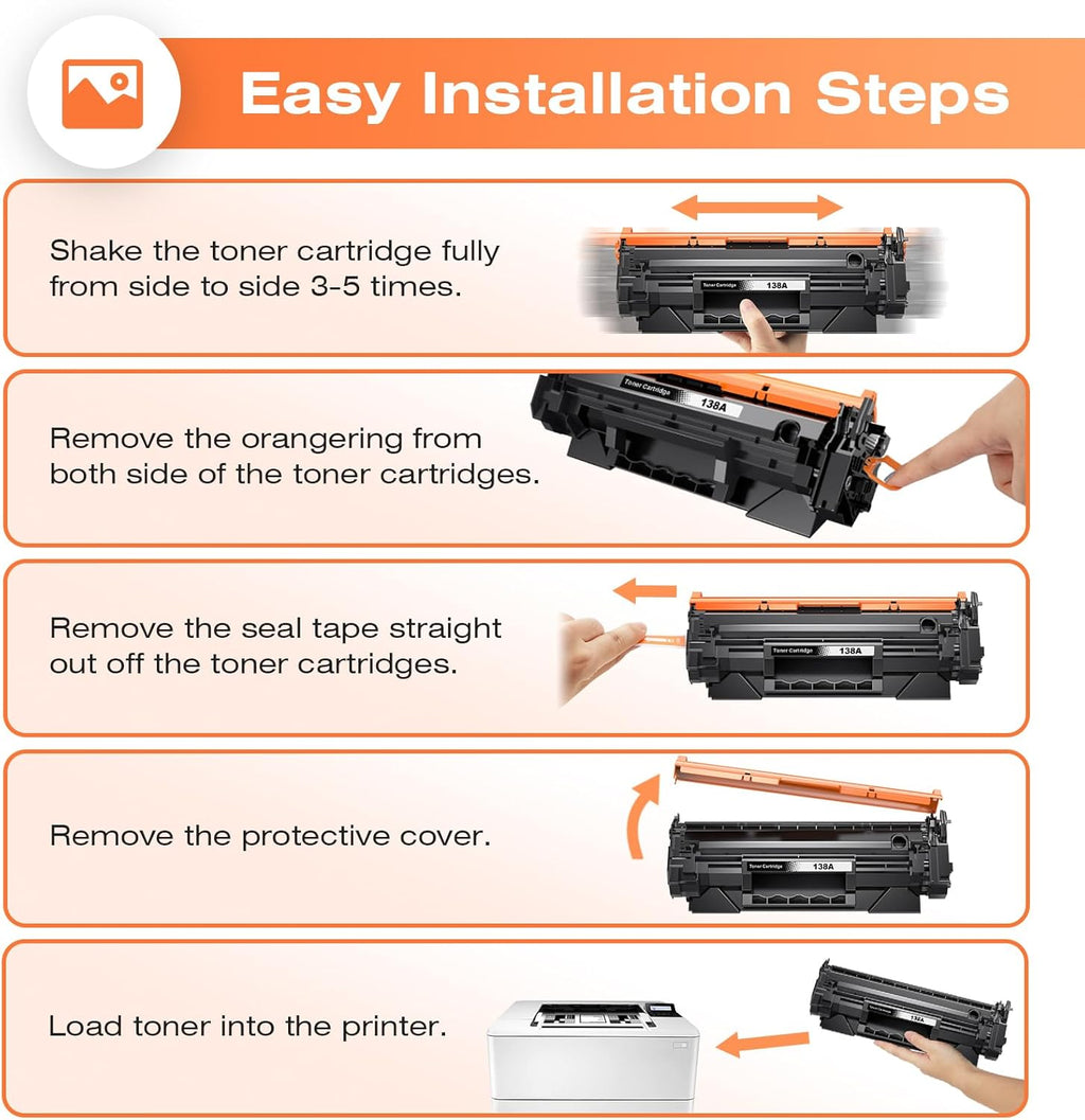 138A Toner Cartridge [with Chip] Replacement for HP 138a Black Laserjet Toner Cartridge 1380A 138A Black Toner Work with HP Pro 3001dw Pro 3001fdw MFP 3101fdw Printers