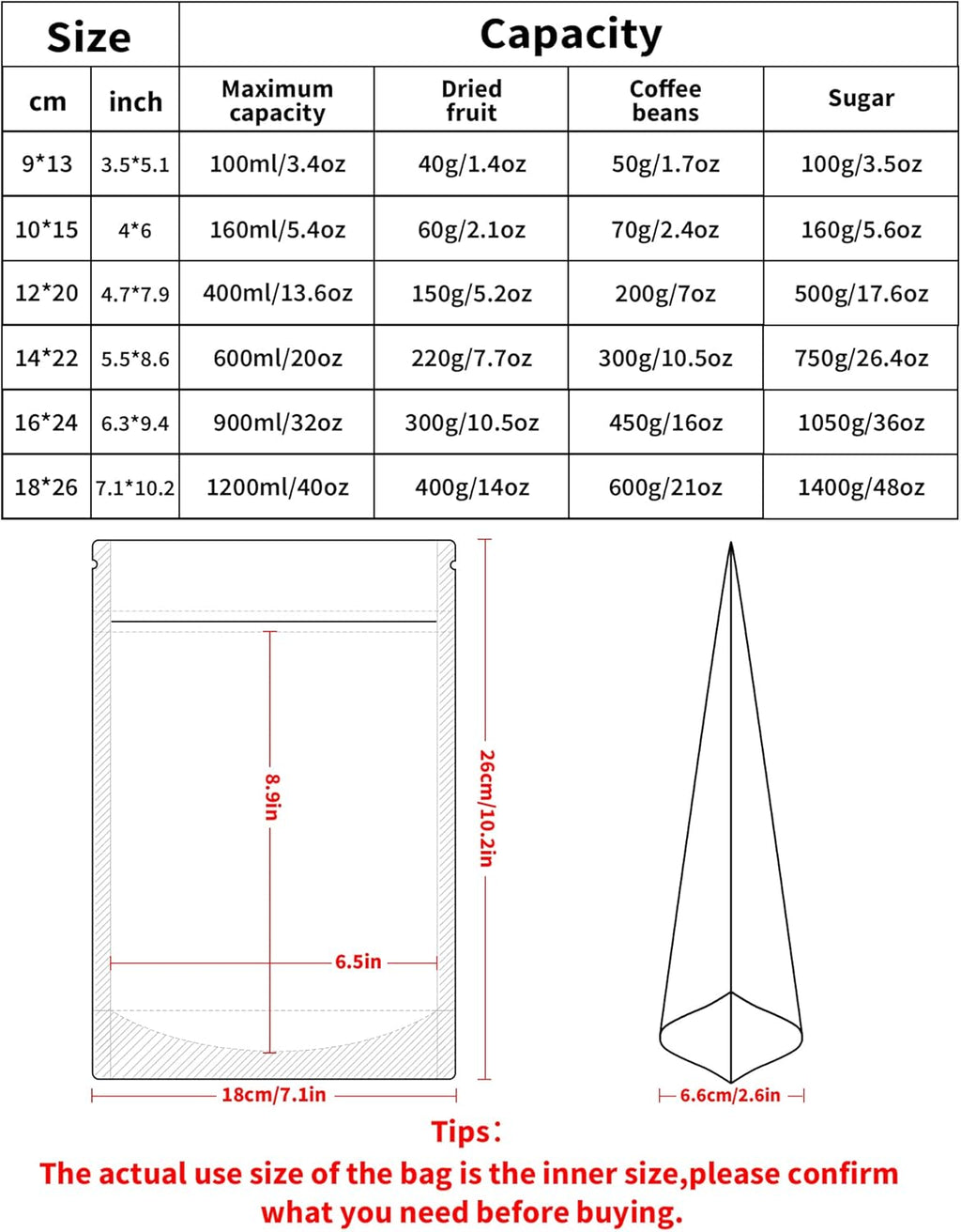100 Pack Resealable Stand Up Bags,7.1" x 10.2" Smell Proof Pouch Sealable Foil Pouch Bags for Packaging (Red)