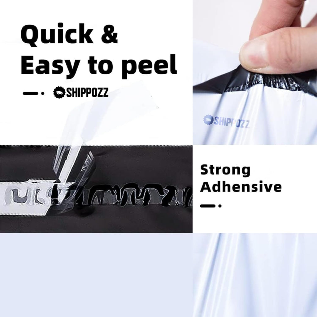 10 x 13 500pcs Shippozz Poly Mailers – Durable Shipping Envelopes with Strong Adhesive Seal, Waterproof and Tear-Resistant Design – Ideal for Clothing, Books, and Accessories