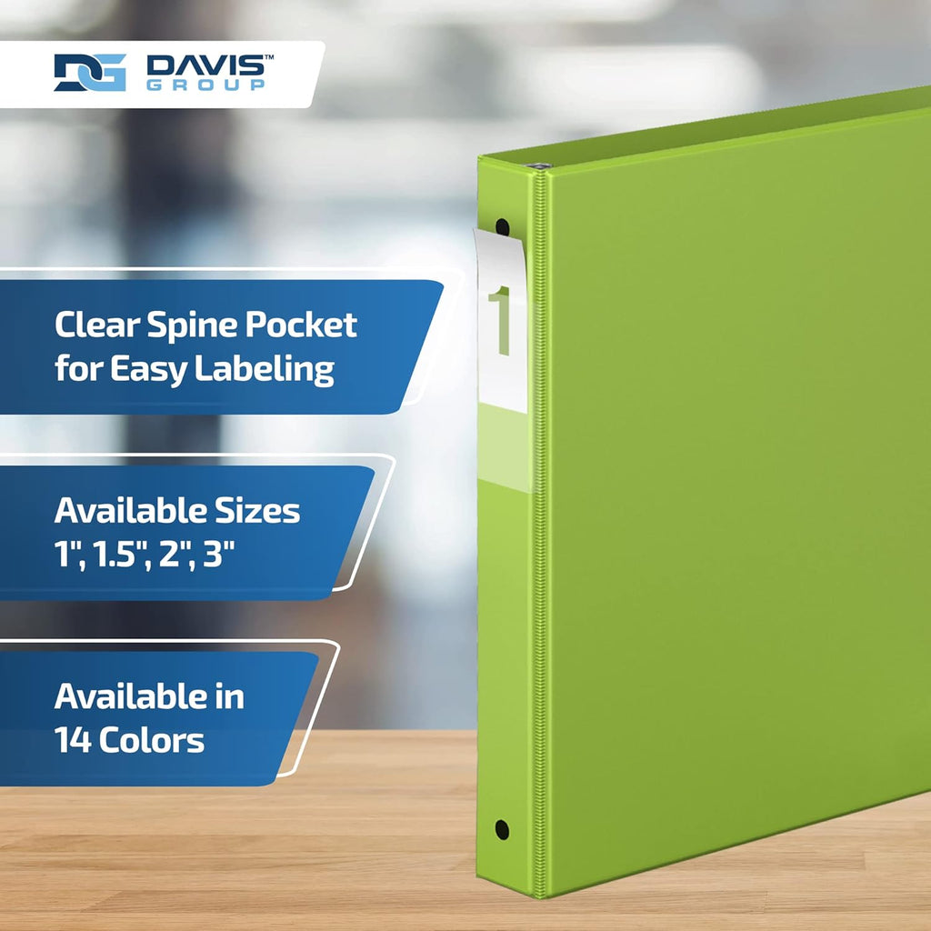 Premium Economy 6-Pack 3-Ring Binders for School or Office, D-Ring Binders, 1 Inch, Lime Green
