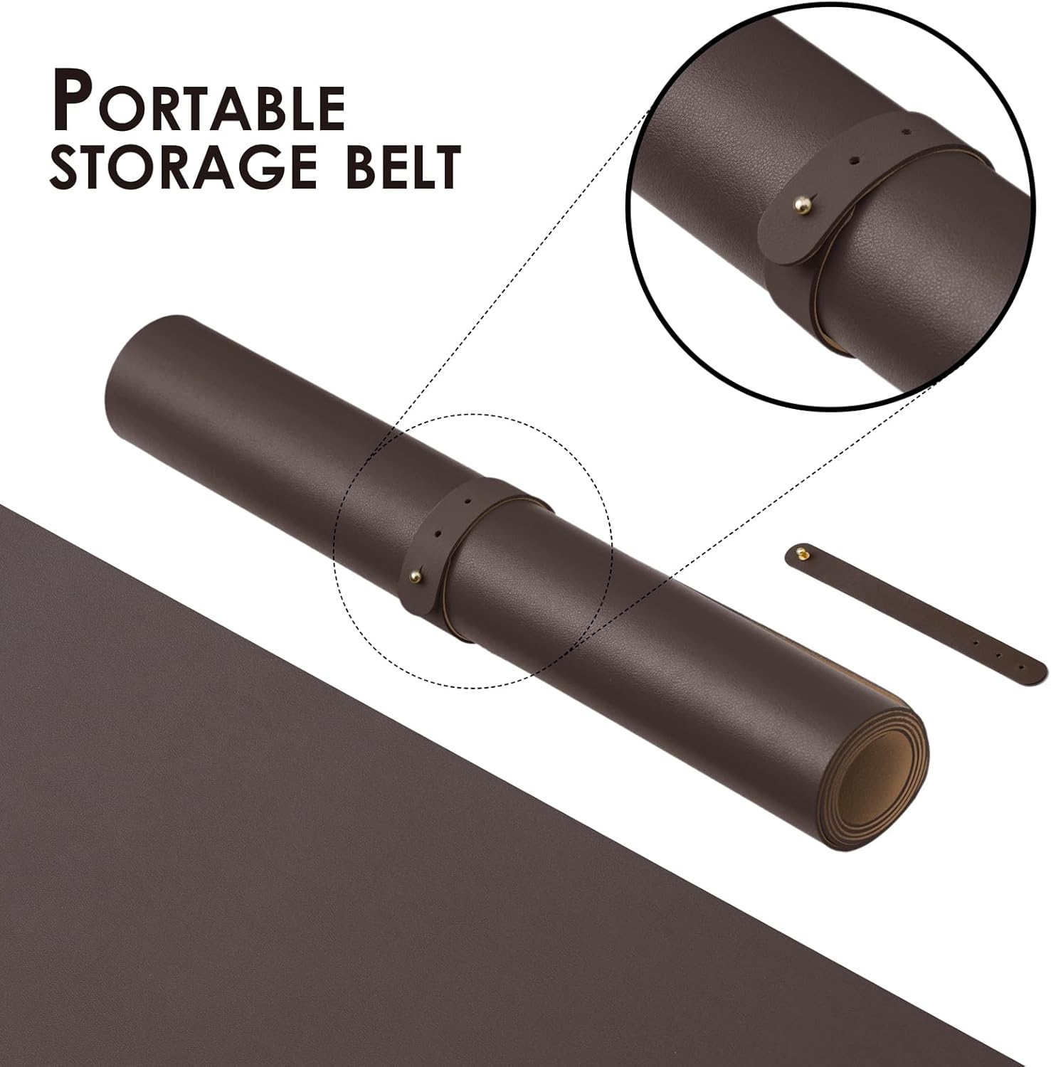 Leather Desk Mat - Small Non-Slip PU Desk Pad for Office and Home - Desk Organization and Accessories - Ideal for Large Mouse Pad and Small Desk Mats on Top of Desks (Coffee,23.6"x 13.8")