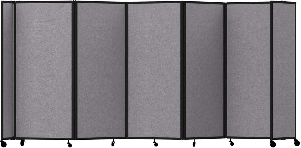 Versare Room Divider 360 Portable Wall Partition | Folding Panels | Large Freestanding Divider | Locking Wheels | Temporary Room Separator