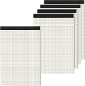 5 Pack A4 Graph Paper Pads, Quad Grid Paper Pad, 80 Sheets/Pad, Graph Paper Notebook for Office Supplies, Architects, White