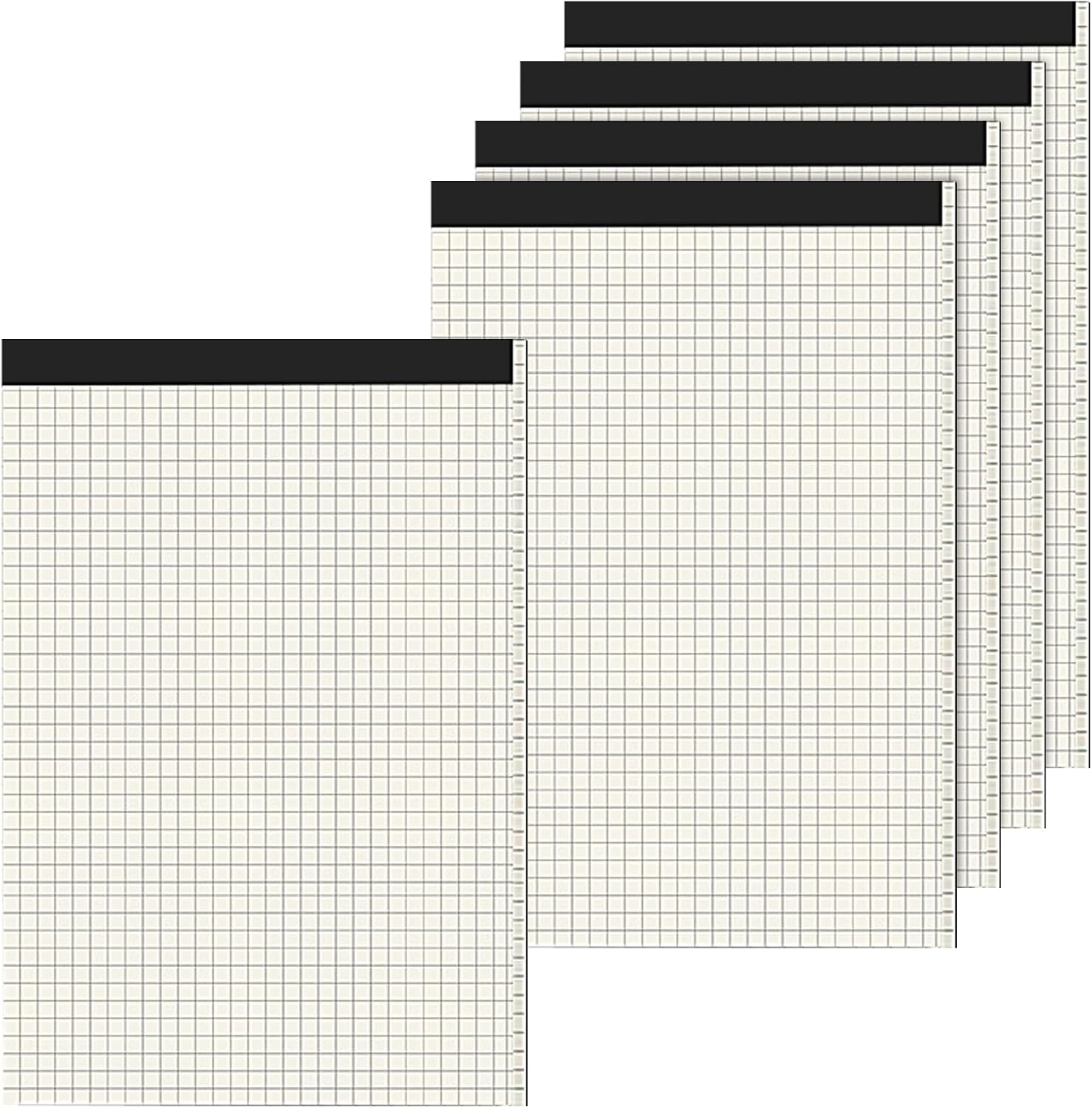 5 Pack A4 Graph Paper Pads, Quad Grid Paper Pad, 80 Sheets/Pad, Graph Paper Notebook for Office Supplies, Architects, White