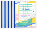 TOTiyea 12 Pack Clear Report Covers with Sliding Bars, 5mm (25 Sheet Capacity) Blue Sliding Bar File Folders, for Letter Size