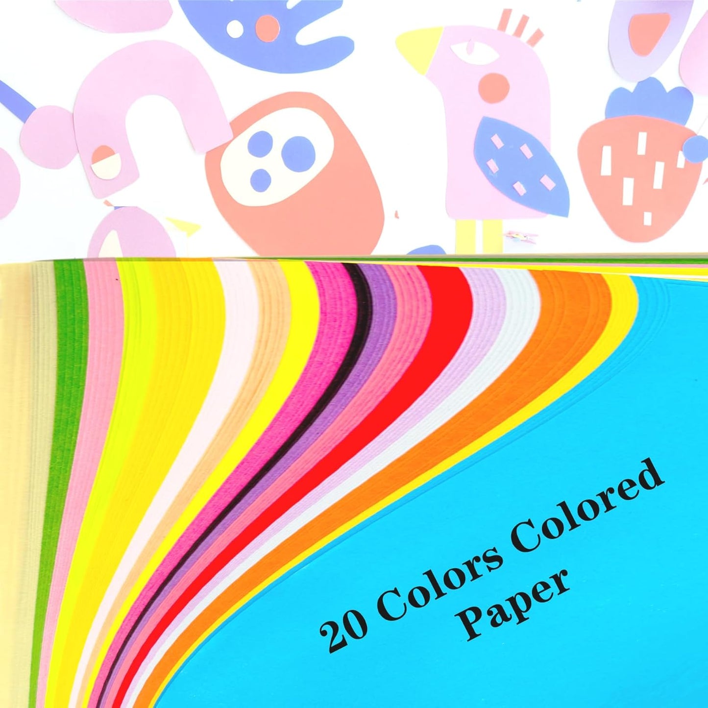 200 Sheets 20 Colors Colored Paper A4 Printer Paper Copy Stationery Multipurpose Colored Card Stock Printer Origami for Christmas DIY Kids Art Craft