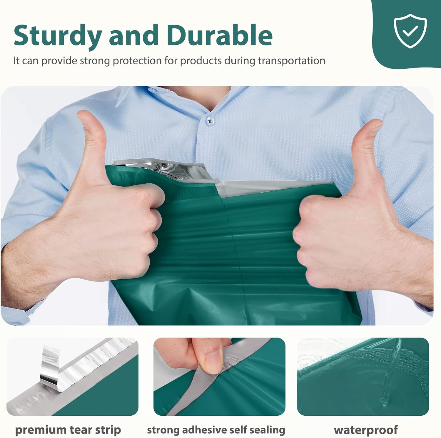 Fuxury Poly Mailers 10x13 Inch 100 Pcs, Waterproof Shipping Bags for Clothing, Strong Adhesive Shipping Envelopes for Small Business, Self Seal Mailers Poly Bags Mailing Envelopes Forest Green