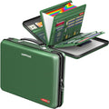 Fireproof Document Box, Expanding File Organizer with 13 Pockets, Portable Fireproof File Box Hard-Shell Document Organizer Storage for Documents Laptop Passports Cards Green
