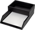 Demigo Desk Organizer Letter Tray Set of 2, Acacia Wood Tabletop Desktop for Storage Paper Letter Folders Notebooks Copy Print, Workspace Holder, Keep Stationery Saver (Black)