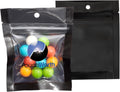 100 Pack 3.5"x4.5" Mylar Clear/Black Nylon Resealable Flat Bags Heat Seal Zipper Lock Reusable Storage Pouches for Zip Food Storage Lock Packaging with Tear Notches