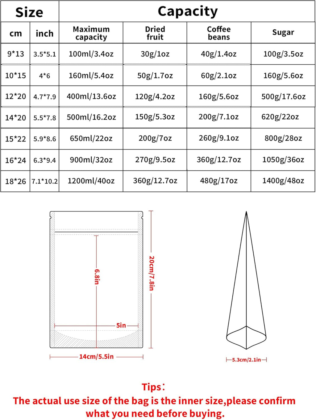 FireKylin 100 Pack Smell Proof Bags 5.5" x 7.8", Resealable Bags with Matte Window, Foil Pouch Stand Up Sealable Bags for Packaging（Black）