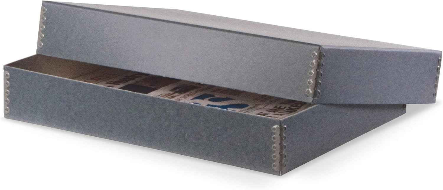 Gaylord Archival Blue/Grey Newspaper Preservation Box - 15W x 22L x 2" H
