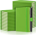 Laumoi 36 Sets Pocket Notebook Journals with Pens A6 Cute Small Journal Notebook Ruled Lined Mini Notepad Hardcover Executive Notebooks Set with Pen Holder for School Office, 3.7 x 5.7 Inch (Green)
