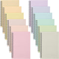 Fuutreo 12 Pcs Spiral Notebook for Work A5 8.3 x 5.7 Inch College Ruled Spiral Journal Notebook Kraft Cover Ruled Paper, 12 Color, 60 Sheets, 120 Pages for Office School(Innovative Color)