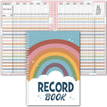 Teacher Record Book Teacher Grade Books 2025-2026 Spiral Bound Record Class Grade Book Office Favors Gift for Classroom Attendance Supplies Decoration Double Sided(Rainbow)
