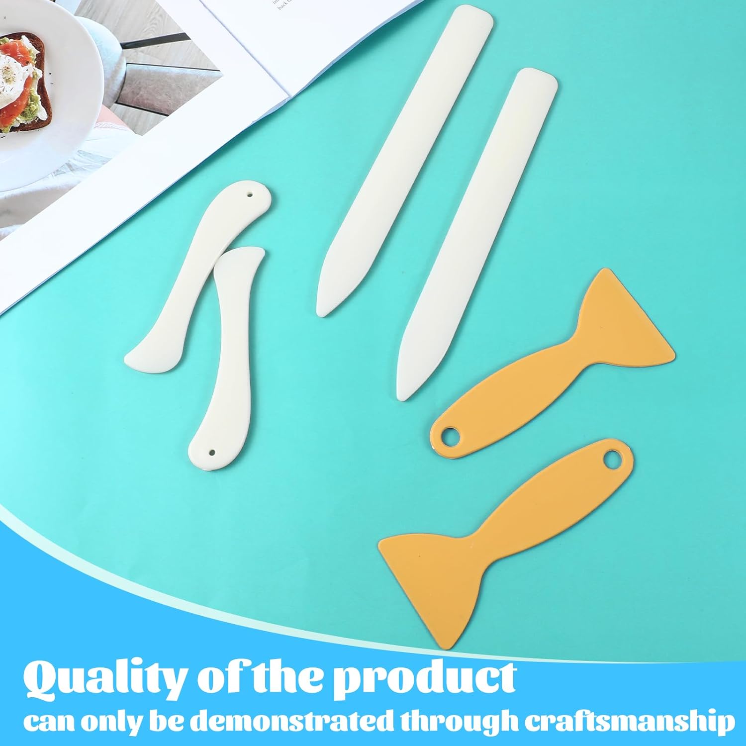 6 Pcs Bone Folders Crease Makers Plastic Bone Folder Paper Creaser Set Scoring Tool Folding Bookbinding Tool Origami Tools for Handmade Scrapbooking Bookbinding Paper Cards Crafts Leather Burnishing