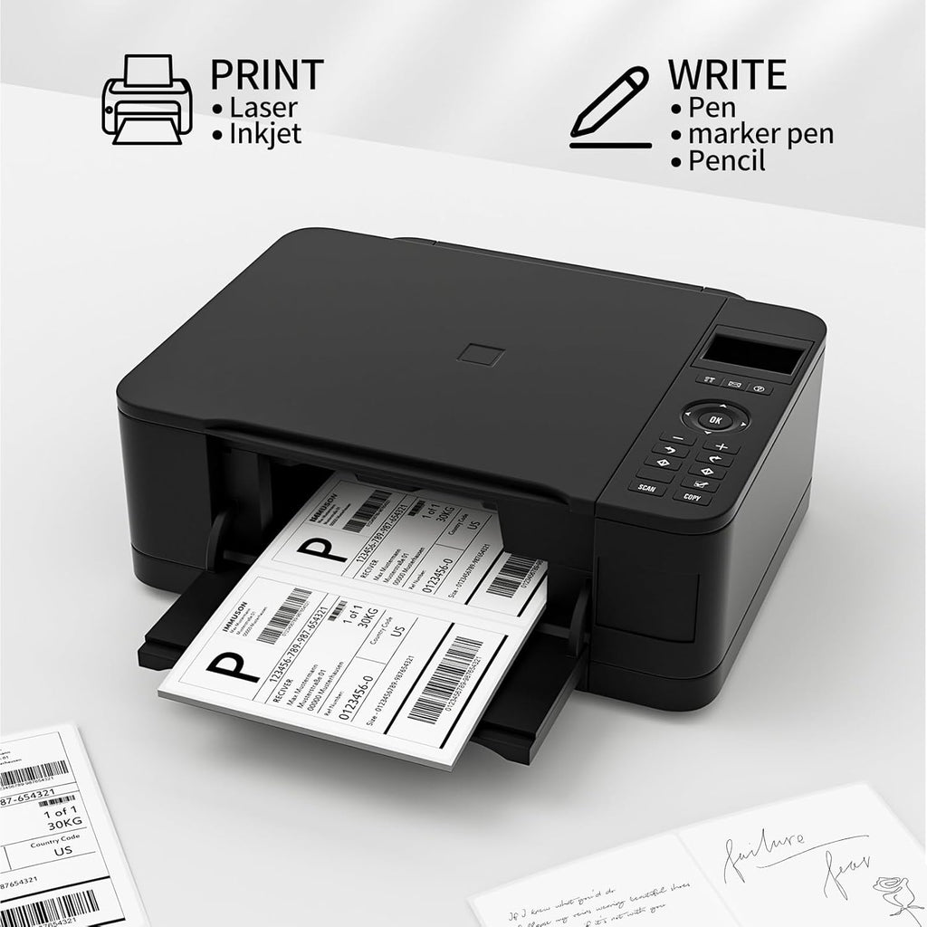 Coopaty Half Sheet Shipping Labels 8.5" x 5.5" Sticker Labels for Laser & Ink Jet Printers, 2 Per Page Self Adhesive Mailing Labels for Packages (100 Sheets, 200 Labels)