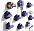 10-Pack Magnetic Cable Clips [1S Snap-On] Cord Holder, LISEN Office Desk Organizers and Accessories with 5 Extra Strong Adhesive Pads, Wire Organizer for Nightstand, Home, Wall, Car, Desktop, Purple
