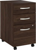 Bush Business Furniture Studio C 3 Drawer Mobile File Cabinet in Black Walnut