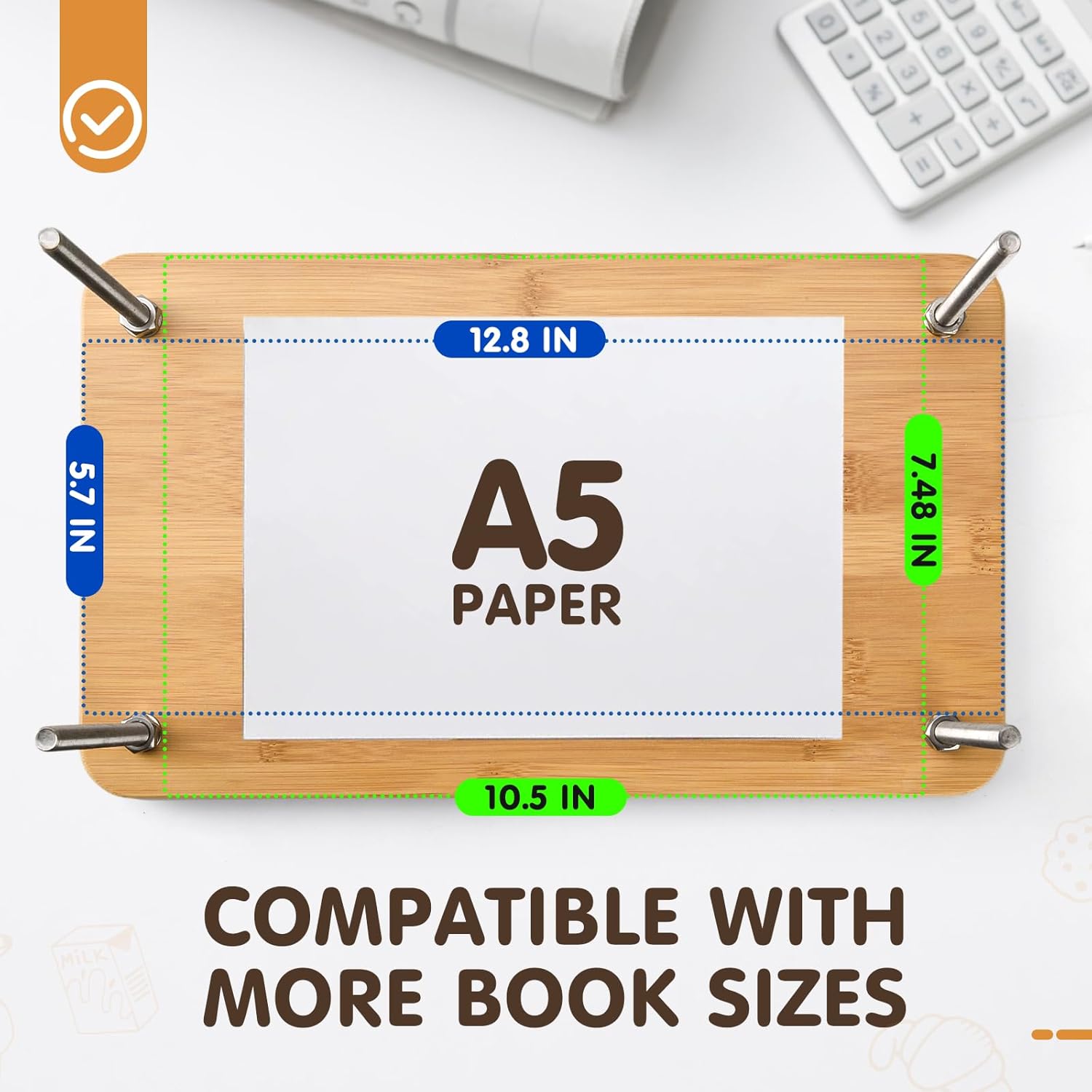Bumtosc Book Press Wood and Bamboo Portable Book Binding Kits Tool 12.8 * 7.6Inch