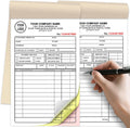 Custom Invoice Receipt Book for Small Business 4.25x7" Personalized 3-Part Contractor Duplicate Carbonless Sales Forms with Company Name Address Phone Number 150 Sets